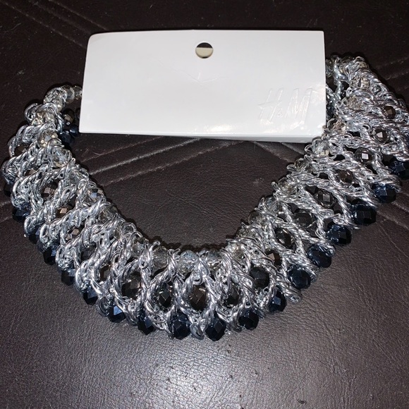 Beaded silver necklace